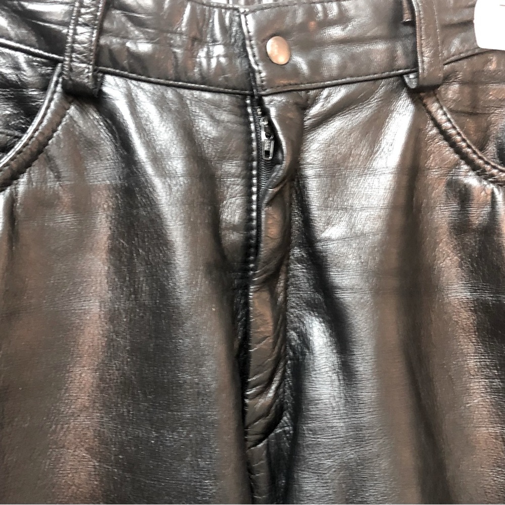 Unisex straight cut leather pants